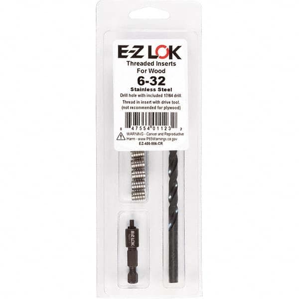 E-Z LOK - Thread Repair Kits Insert Thread Size (Inch): #6-32 Includes Drill: Yes - Benchmark Tooling