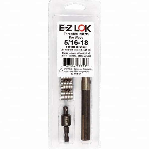 E-Z LOK - Thread Repair Kits Insert Thread Size (Inch): 5/16-18 Includes Drill: Yes - Benchmark Tooling