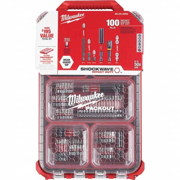 Milwaukee Tool - Power & Impact Screwdriver Bit Sets Point Type: Phillips; Slotted; Square; Torx Tool Type: Driver Bit - Benchmark Tooling