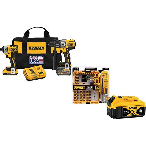 DeWALT - Cordless Tool Combination Kits Voltage: 20 Tools: 1/2" Brushless Hammerdrill, 1/4" Brushless Compact Impact Driver - Benchmark Tooling