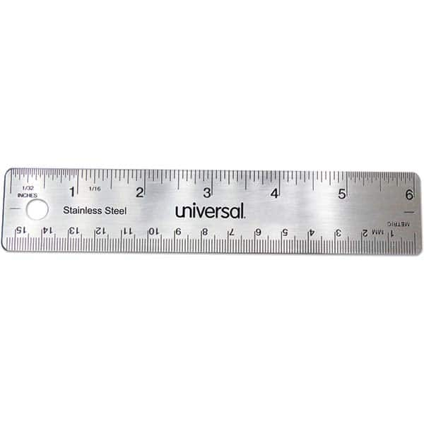 UNIVERSAL - Steel Rules Length (Inch): 6" Material: Stainless Steel - Benchmark Tooling