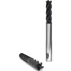 Corner Radius End Mill: 3/8″ Dia, 1/2″ LOC, 0.03″ Radius, 4 Flutes, Solid Carbide 4″ OAL, 3/8″ Shank Dia, 38 ° Helix, AlCr Coated, Corner Radius End, Centercutting, Series 1035