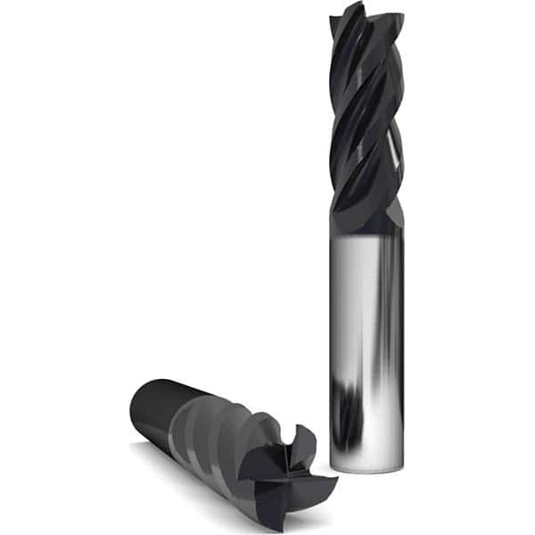 Corner Radius End Mill: 1/4″ Dia, 3/4″ LOC, 0.01″ Radius, 4 Flutes, Solid Carbide 2-1/2″ OAL, 1/4″ Shank Dia, 38 ° Helix, AlCr Coated, Corner Radius End, Centercutting, Series 1035