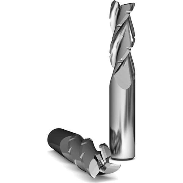 Corner Radius End Mill: 3/8″ Dia, 1″ LOC, 0.06″ Radius, 3 Flutes, Solid Carbide 2-1/2″ OAL, 3/8″ Shank Dia, 37 ° Helix, Bright/Uncoated, Corner Radius End, Centercutting, Series 1035