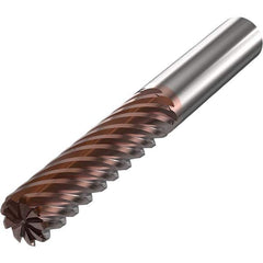 Corner Radius End Mill: 0.787″ Dia, 9 Flutes, Solid Carbide 38 ° Helix, HXT Coated, Corner Radius End