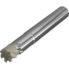 Corner Radius End Mill: 0.63″ Dia, 6 Flutes, Ceramic 45 ° Helix, Bright/Uncoated, Corner Radius End