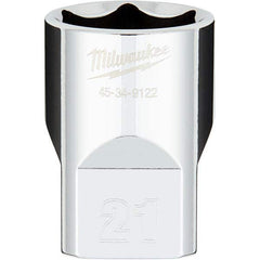 Milwaukee Tool - Hand Sockets Drive Size (Inch): 1/2 Size (mm): 21.0000 - Benchmark Tooling