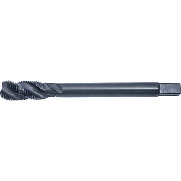 Spiral Flute Tap: #5-40, DIN, 3 Flute, Modified Bottoming, 2B Class of Fit, HSS-E, Black Oxide Finish 0.748″ Thread Length, 2.2047″ OAL, Right Hand Flute, Right Hand Thread, Series PRO-981SF