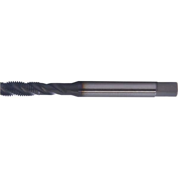 Spiral Flute Tap: 1/2-13, DIN, 3 Flute, Modified Bottoming, 2B Class of Fit, HSS-E, Hardlube Finish 1.535″ Thread Length, 4.3307″ OAL, Right Hand Flute, Right Hand Thread, Series PER-980SF