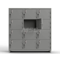 Locker: 72″ Wide, 24″ Deep, 75″ High Dusty Gray, 14-Gauge Steel