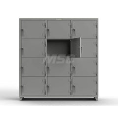 Locker: 72″ Wide, 24″ Deep, 75″ High Dusty Gray, 14-Gauge Steel