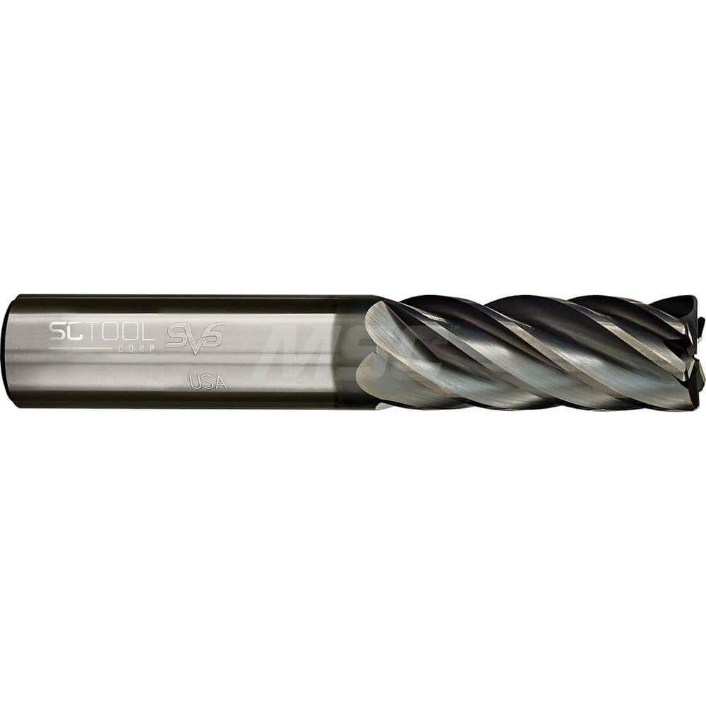 Ball End Mill: 0.625″ Dia, 1.25″ LOC, 6 Flute, Solid Carbide 3-1/2″ OAL, 5/8″ Shank Dia, Variable ° Helix, AlCrN Coated, Single End