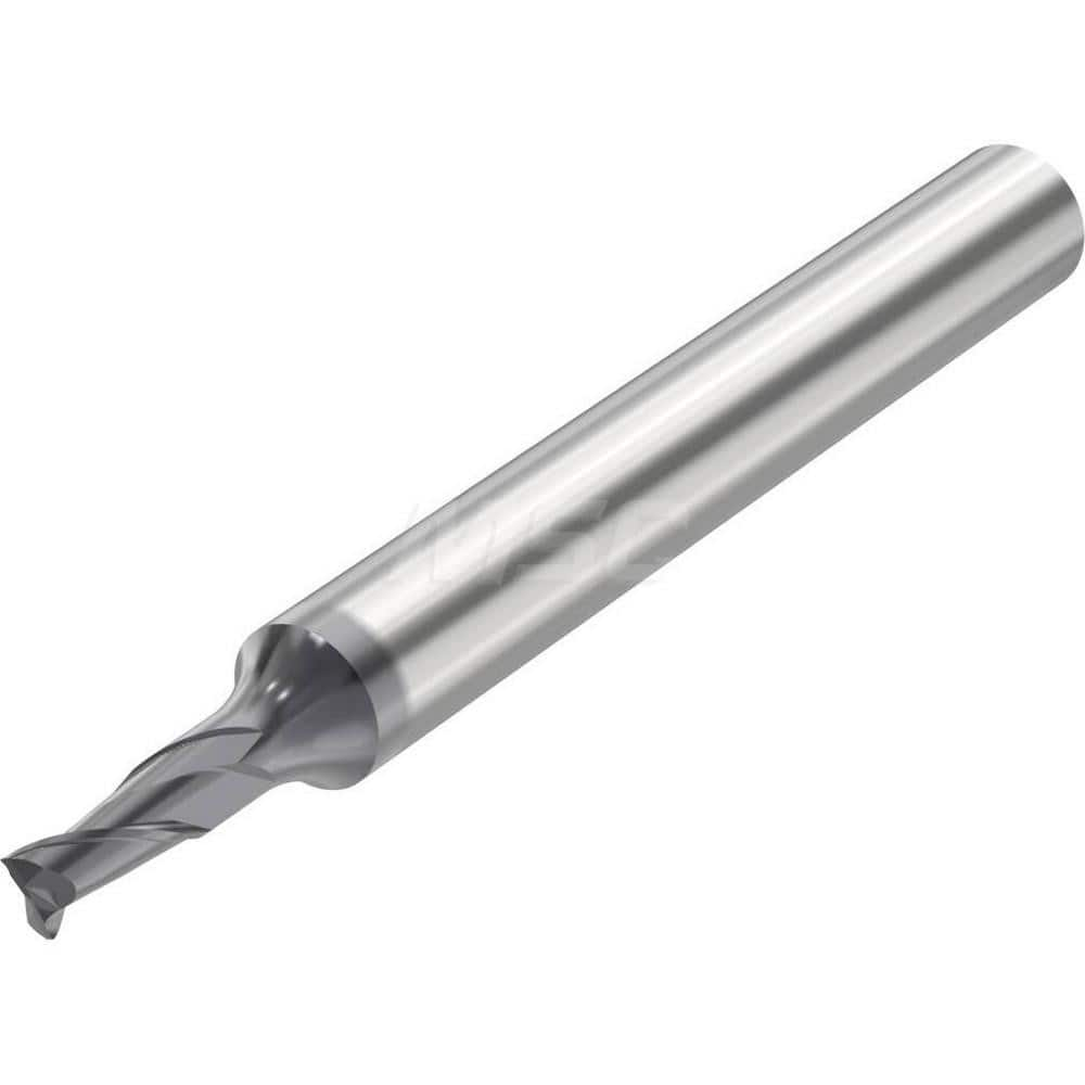 Corner Radius End Mill: 0.1181″ Dia, 2 Flutes, Solid Carbide 35 ° Helix, SIRON-A Coated, Corner Chamfer End, Series JSE512