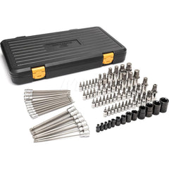 Torx Bit Socket Set: 80 Pc, 1/4, 3/8 & 1/2″ Drive Full Polish Chrome & Black Oxide