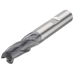 Corner Radius End Mill: 0.2362″ Dia, 3 Flutes, Solid Carbide 35 ° Helix, SIRON-A Coated, Corner Chamfer End, Series JSE513