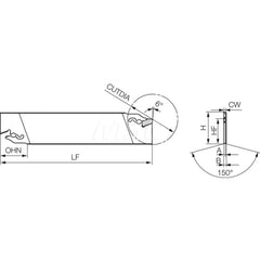 Indexable Cut-Off Blades; End Type: Double; Cutting Direction: Neutral; Blade Height (mm): 33.00; Blade Width (mm): 2.60; Blade Overall Length (mm): 151.00; Blade Style: KPKB; Insert Holding Method: Self Clamping; Maximum Workpiece Diameter (mm): 50.00; S