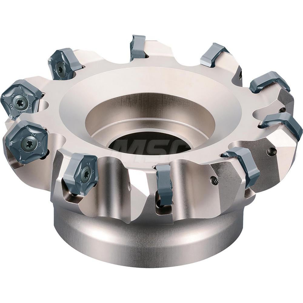 Indexable Chamfer & Angle Face Mills; Minimum Cutting Diameter (mm): 80.00; Maximum Cutting Diameter (mm): 93.00; Maximum Depth of Cut (mm): 6.00; Arbor Hole Diameter (Inch): 1; Lead Angle: 45; Compatible Insert Size Code: PNEU1205ANEL; PNMU1205ANEL; Cutt