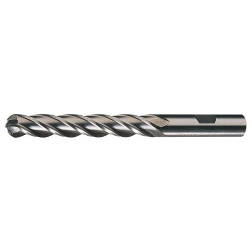 ‎1-1/4″ Dia. × 1-1/4″ Shank × 2″ DOC × 4-1/2″ OAL, HSS Bright, Spiral , 4 Flute, CW Helix, Weldon, Ballnose End Mill - Exact Industrial Supply