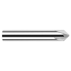 Chamfer Cutters - 0.2500″ (1/4″) Shank Diameter × 15° per side Carbide Flat Chamfer Cutter, 3 Flutes - Exact Industrial Supply