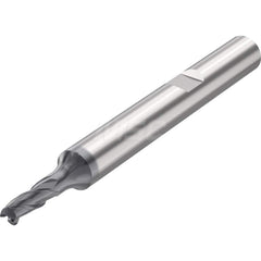 Corner Radius End Mill: 0.0984″ Dia, 3 Flutes, Solid Carbide 35 ° Helix, SIRON-A Coated, Corner Chamfer End, Series JSE513