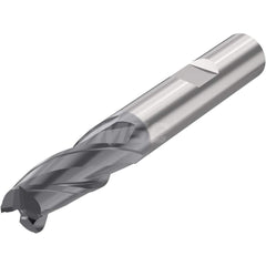 Corner Radius End Mill: 0.3937″ Dia, 3 Flutes, Solid Carbide 35 ° Helix, SIRON-A Coated, Corner Chamfer End, Series JSE513