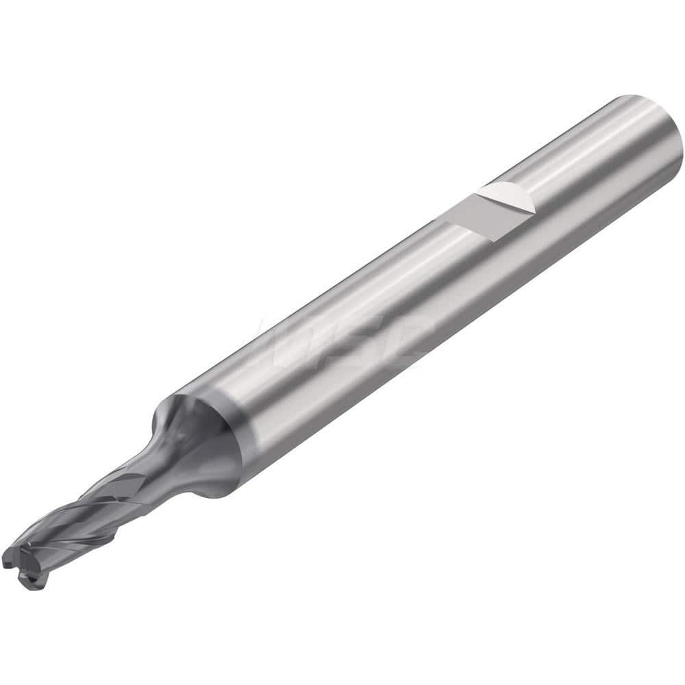 Corner Radius End Mill: 0.1969″ Dia, 3 Flutes, Solid Carbide 35 ° Helix, SIRON-A Coated, Corner Radius End, Series JSE513