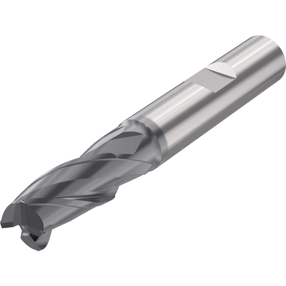 Corner Radius End Mill: 0.1181″ Dia, 3 Flutes, Solid Carbide 35 ° Helix, SIRON-A Coated, Corner Chamfer End, Series JSE513