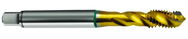 5/16-18 2B 3-Flute Cobalt Green Ring Semi-Bottoming 40 degree Spiral Flute Tap-TiN - Benchmark Tooling