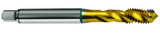 10-24 2B 3-Flute Cobalt Green Ring Semi-Bottoming 40 degree Spiral Flute Tap-TiN - Benchmark Tooling