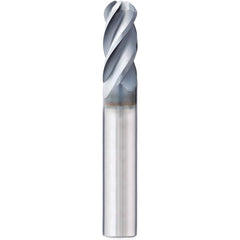 Supermill - Ball End Mills; Mill Diameter (Inch): 3/8 ; Mill Diameter (Decimal Inch): 0.3750 ; Number of Flutes: 4 ; Length of Cut (Inch): 1/2 ; Length of Cut (Decimal Inch): 0.5000 ; Material: Solid Carbide - Exact Industrial Supply