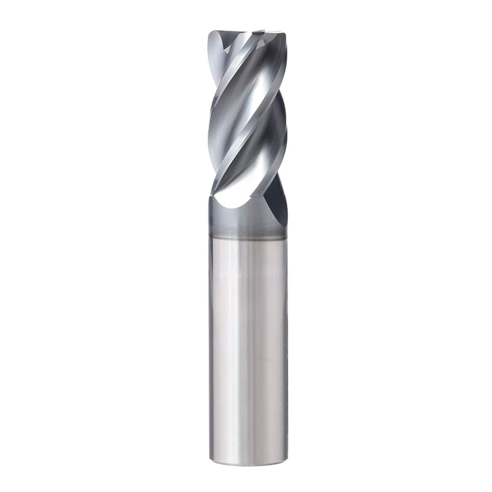 Corner Radius End Mill: 1/2″ Dia, 3″ LOC, 0.125″ Radius, 4 Flutes, Solid Carbide 6″ OAL, 1/2″ Shank Dia, 37 ° Helix, AlCrN Coated, Corner Radius End, Centercutting, Series XPV