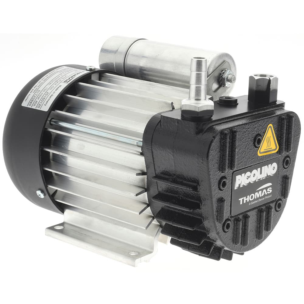 Thomas - Rotary Vane-Type Vacuum Pumps Voltage: 115 VAC Length (Decimal Inch): 8.8200 - Benchmark Tooling