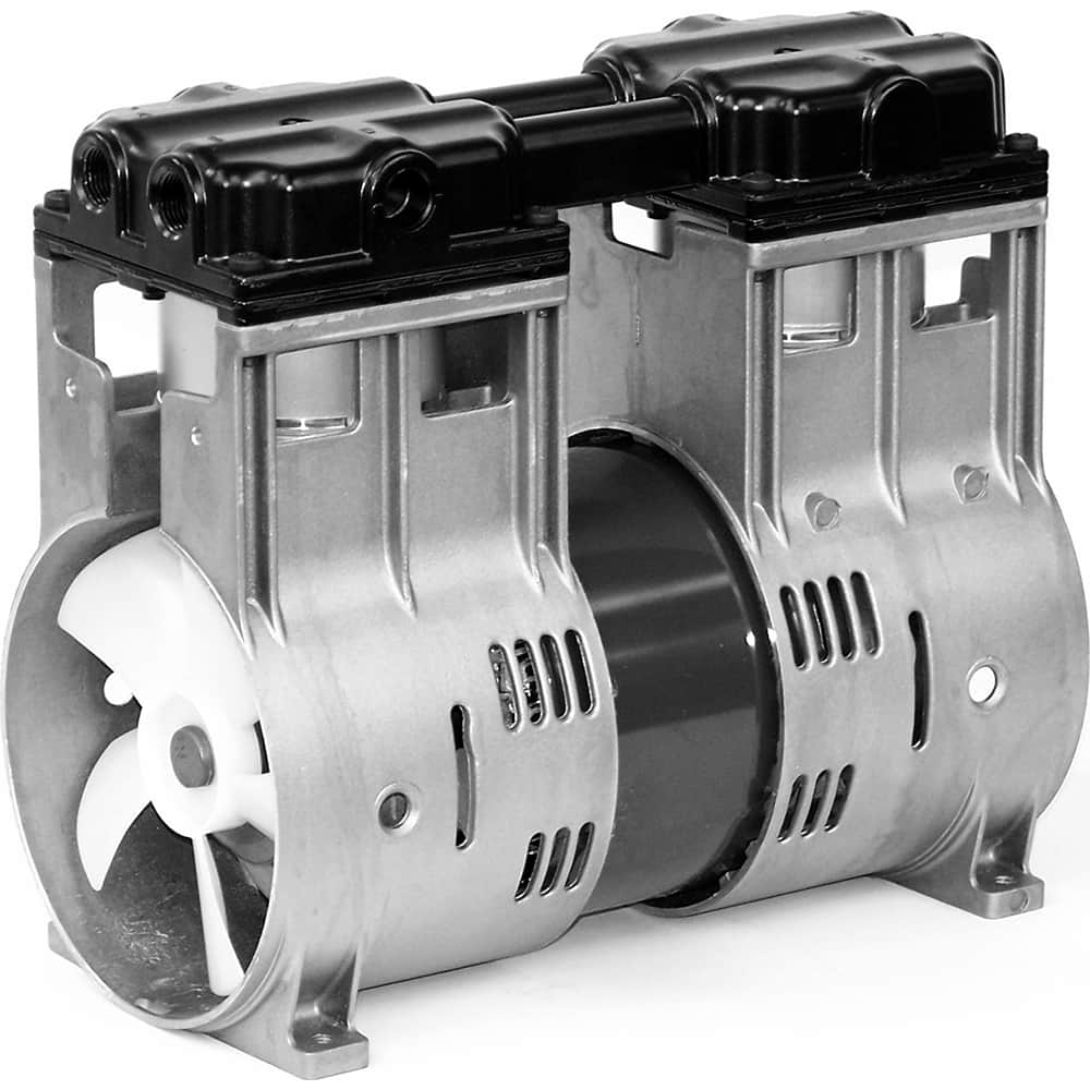 Thomas - Rotary Vane-Type Vacuum Pumps Voltage: 115 VAC Length (Decimal Inch): 10.3900 - Benchmark Tooling