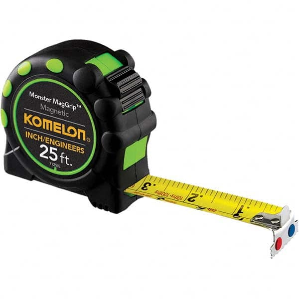 Komelon - 25' x 1" Yellow Blade Tape Measure - Benchmark Tooling