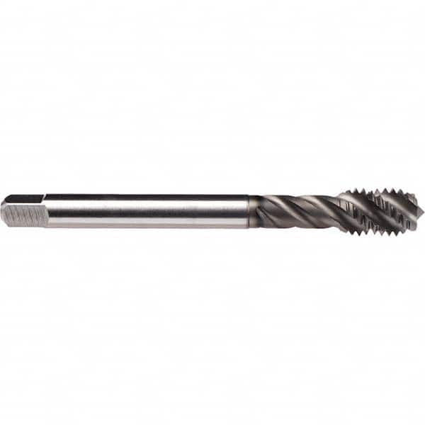 Spiral Flute Tap: 9/16-18, UNF, 5 Flute, Bottoming, 3B Class of Fit, Cobalt, GLT-1 Finish 3.937″ OAL, Right Hand Flute, Right Hand Thread, H4, Series CU51C410