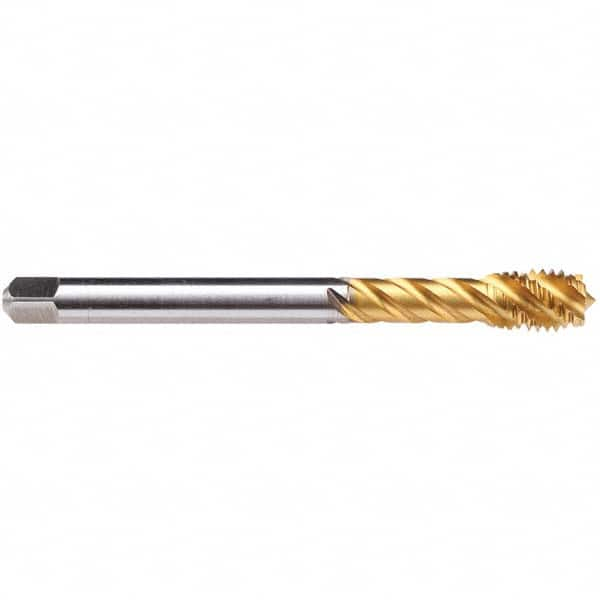 Spiral Flute Tap: M12 x 1.00, MF, Modified Bottoming, 6H Class of Fit, Powdered Metal, TIN-60 Finish Right Hand Flute, Right Hand Thread, D5, Series C3600F01