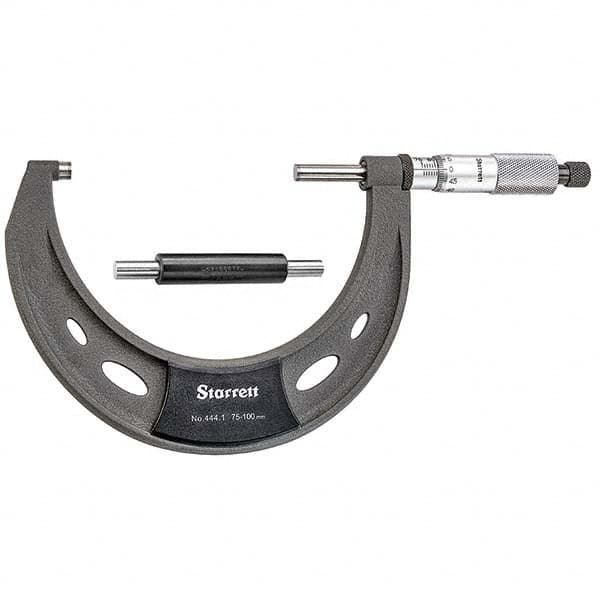 Starrett - Mechanical Outside Micrometers Minimum Measurement (mm): 75.00 Maximum Measurement (mm): 100.00 - Benchmark Tooling