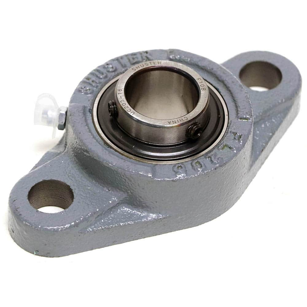 Shuster - UCFL208-24, 1-1/2" ID, 100mm OAL x 175mm OAH51.2mm Wide, 2-Bolt Flange Bearing - Exact Industrial Supply