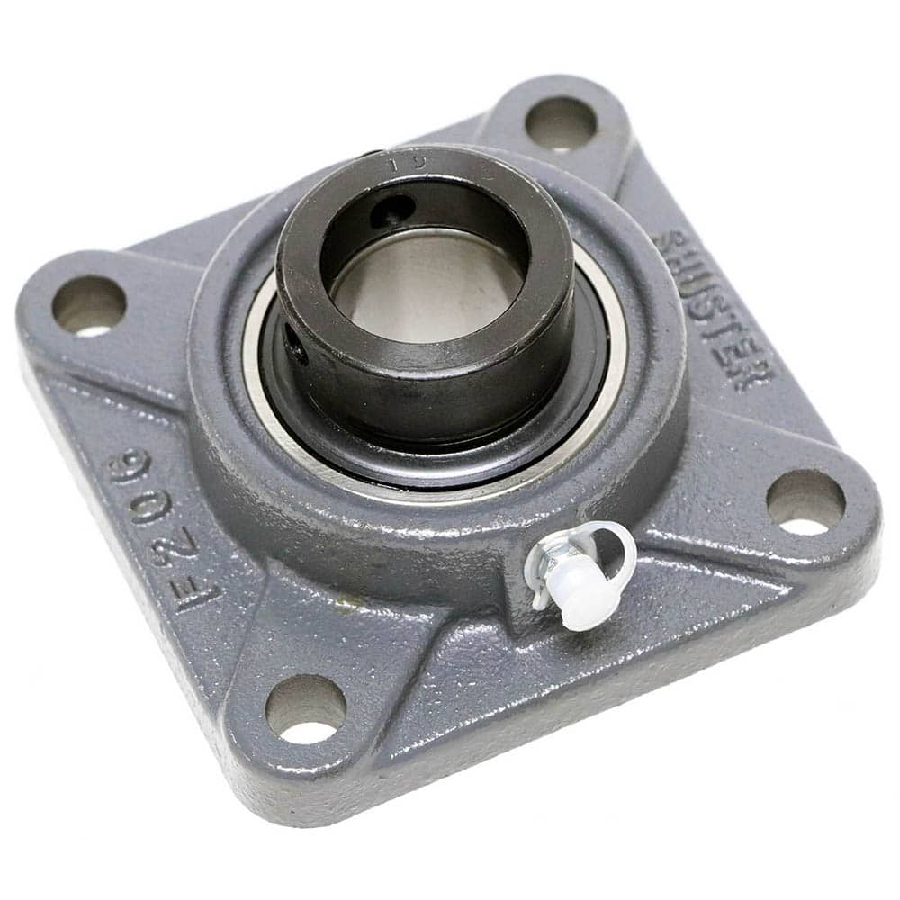 Shuster - NAF211-32, 2" ID, 6-3/8" OAL x 6-3/8" OAH, 4-Bolt Flange Bearing - Exact Industrial Supply