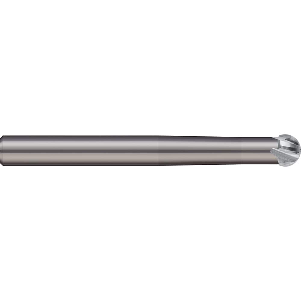 Micro 100 - 1/8" Diam 220° Wrap Angle 0.1" LOC 4-Flute Uncoated Undercut End Mill - Exact Industrial Supply