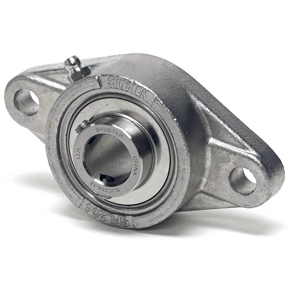 Shuster - SUCSFL205-16 (5/8 BLT HL), 1" ID, 68mm OAL x 5-1/8" OAH, 2-Bolt Flange Bearing - Exact Industrial Supply