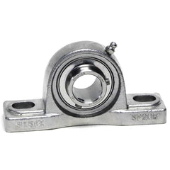 Shuster - SUCSP212-39, 2-7/16" ID, 239mm OAL x 136mm OAH69mm Wide, Ball Bearing Pillow Block - Exact Industrial Supply