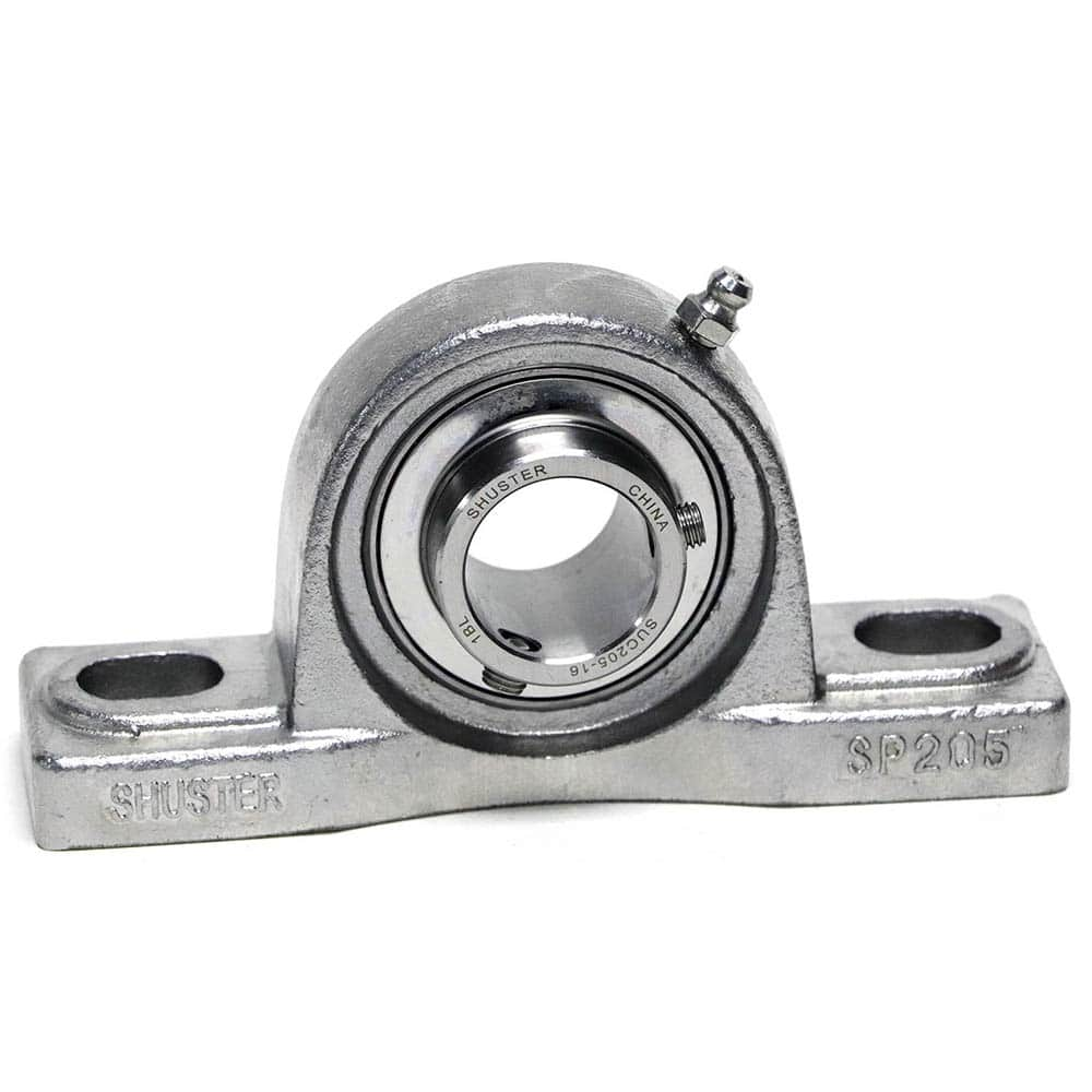 Shuster - SUCSP207-23, 1-7/16" ID, 167mm OAL x 93mm OAH48mm Wide, Ball Bearing Pillow Block - Exact Industrial Supply