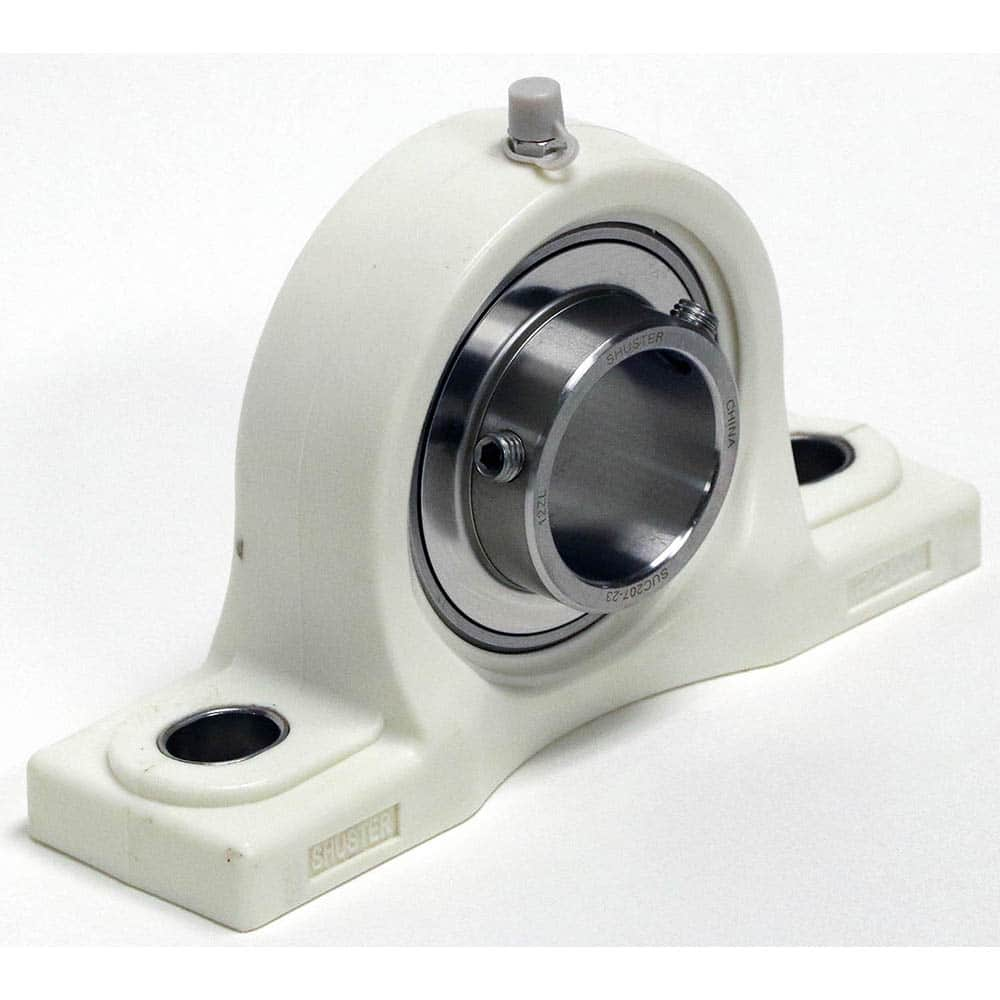 Shuster - SUCTP207-20, 1-1/4" ID, 168.5mm OAL x 3-3/4" OAH x 1-7/8" Wide, Ball Bearing Pillow Block - Exact Industrial Supply