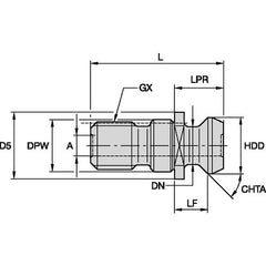 RK40ISBM PULL STUD SK40 ISO7388/2 TYPE B - Benchmark Tooling