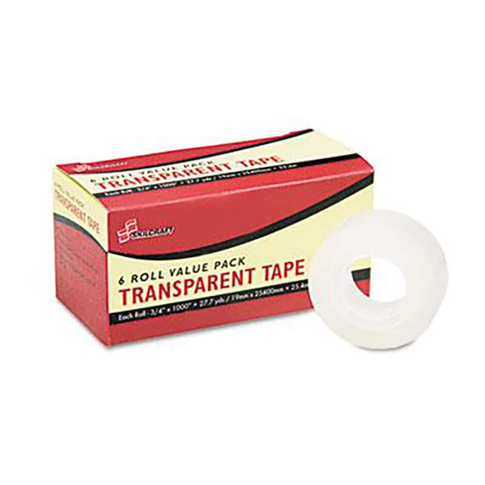 Ability One - Packing Tape; Tape Type: Transparent ; Color: Clear ; Adhesive Material: Plastic ; Width (Inch): 3/4 ; Length: 83.33' ; Material Type: Plastic - Exact Industrial Supply