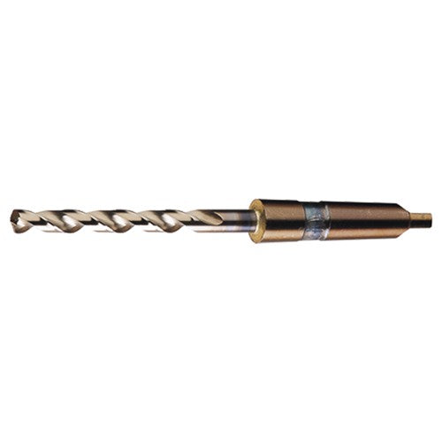 15/16 RHS / RHC HSS-CO 8% (M42) 135 Degree Notched Point Cobalt Taper Shank Drill - Straw / Gold Oxide - Exact Industrial Supply