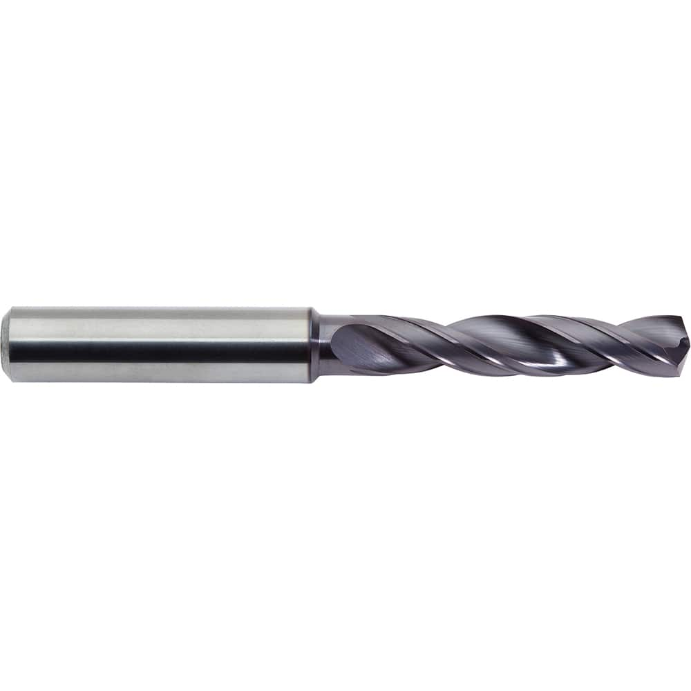 Screw Machine Length Drill Bit: 0.4252″ Dia, 142 °, Solid Carbide ALtima Plus Finish, Right Hand Cut, Helical Flute, Straight-Cylindrical Shank