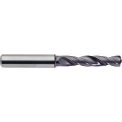 Screw Machine Length Drill Bit: 0.4062″ Dia, 142 °, Solid Carbide ALtima Plus Finish, Right Hand Cut, Helical Flute, Straight-Cylindrical Shank