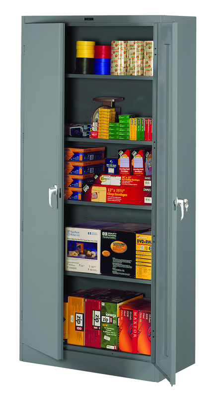 36"W x 18"D x 78"H Storage Cabinet, Knocked-Down, with 4 Adj. Shelves, Levelers, - Benchmark Tooling